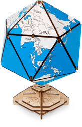 EWA Wooden 3D Puzzle - Twentieth Wall Blue Globe