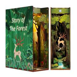 Tonecheer Składany Drewniany Model 3D LED - Book Nook Story of The Forest