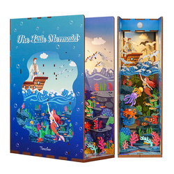 Tonecheer Składany Drewniany Model 3D LED - Book Nook The Little Mermaid