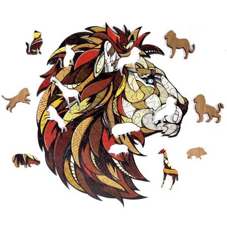 EWA Wooden 2D Puzzle - Lion Puzzle