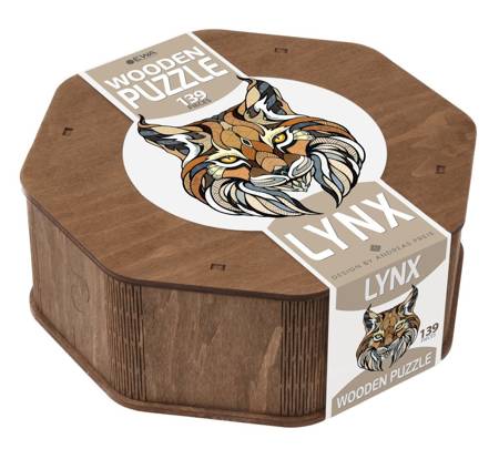 EWA Wooden 2D Puzzle - Lynx Puzzle