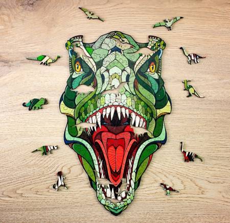 EWA Wooden 2D Puzzle - T-Rex Puzzle