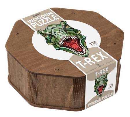 EWA Wooden 2D Puzzle - T-Rex Puzzle