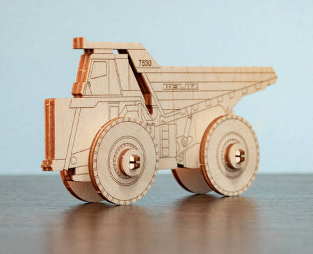 EWA Wooden 3D Puzzle - Belaz 2D