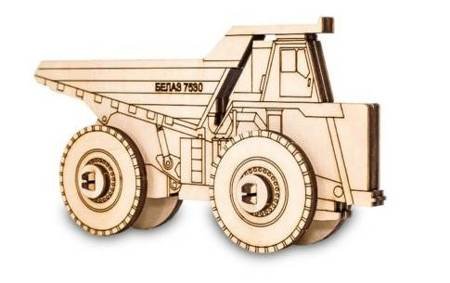 EWA Wooden 3D Puzzle - Belaz 2D