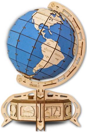 EWA Wooden 3D Puzzle - Blue Globe