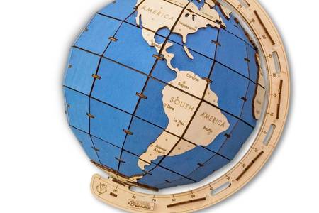 EWA Wooden 3D Puzzle - Blue Globe