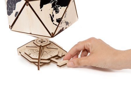 EWA Wooden 3D Puzzle - Twentieth Wall Black Globe