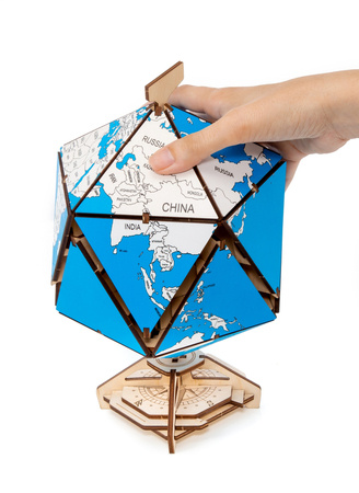 EWA Wooden 3D Puzzle - Twentieth Wall Blue Globe