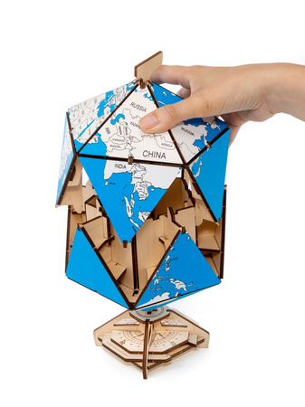 EWA Wooden 3D Puzzle - Twentieth Wall Blue Globe