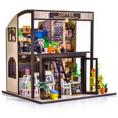 LITTLE STORY Folding Wooden LED Model - Corner Coffee House