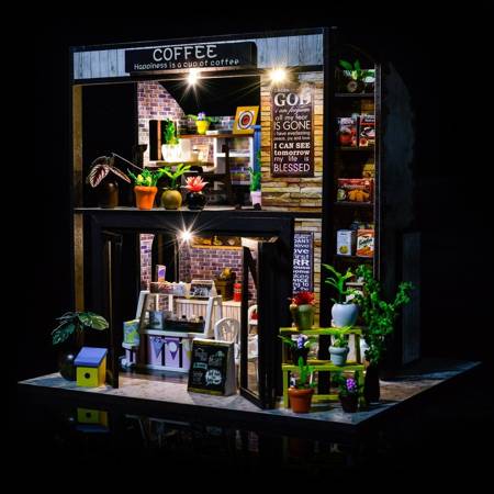 LITTLE STORY Folding Wooden LED Model - Corner Coffee House