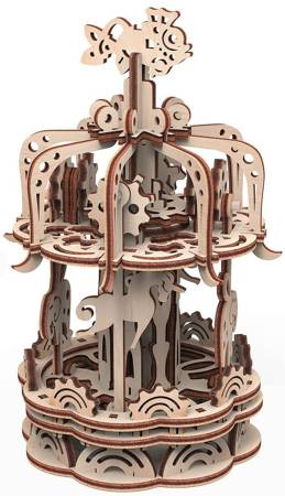 Mr.Playwood Wooden 3D Puzzle - Carousel S