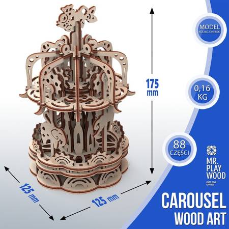 Mr.Playwood Wooden 3D Puzzle - Carousel S