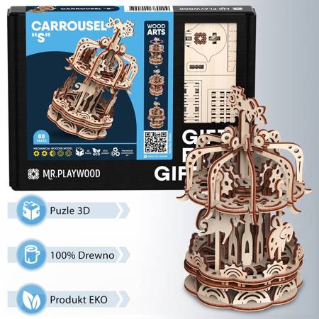 Mr.Playwood Wooden 3D Puzzle - Carousel S