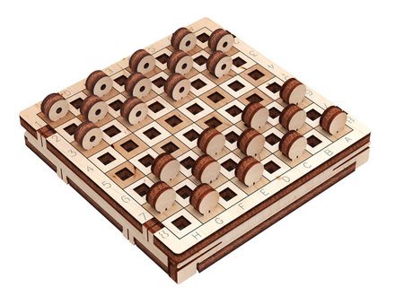 Mr.Playwood Wooden 3D Puzzle - Checkers Game