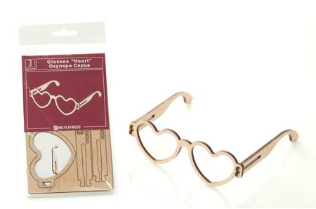 Mr.Playwood Wooden 3D Puzzle - Heart Glasses