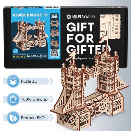 Mr.Playwood Wooden 3D Puzzle - Tower Bridge S