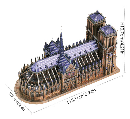 Piececool Metal Puzzle 3D Model - Notre Dame Cathedral