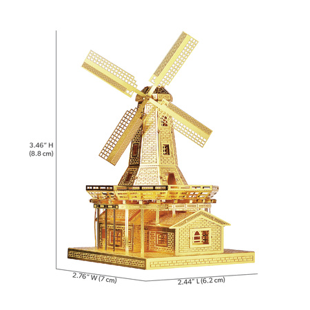 Piececool Puzzle Metal 3D Model - Dutch Windmill