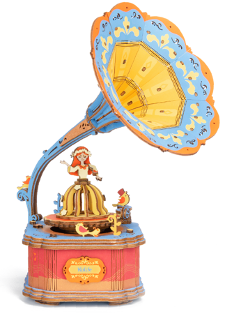 ROBOTIME 3D Wooden Puzzle - Music Box Gramophone