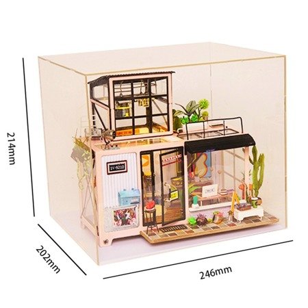 ROBOTIME Folding Wooden LED Model -Music Studio