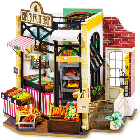 ROBOTIME Folding Wooden LED Model - Vegetable Shop