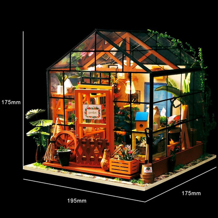 ROBOTIME Miniature House DIY Wooden LED 3D Model - Cathy's Flower House