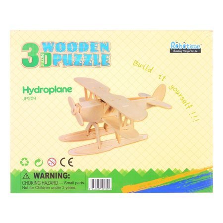 ROBOTIME Wooden 3D Puzzle - Biplane Airplane