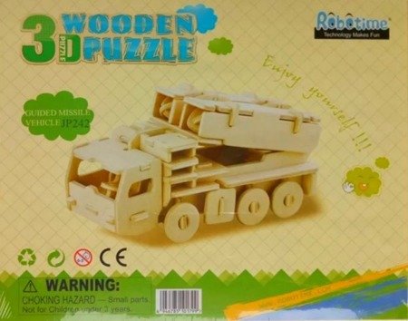 ROBOTIME Wooden 3D Puzzle - Combat Vehicle with Rockets