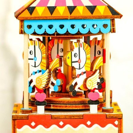 ROBOTIME Wooden 3D Puzzles - Carousel Posse