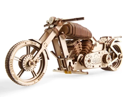 UGEARS Folding Wooden 3D Mechanical Model - Motorcycle VM-02