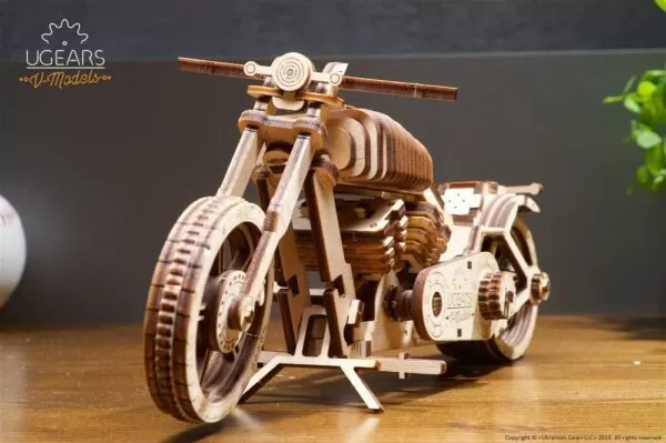 UGEARS Folding Wooden 3D Mechanical Model - Motorcycle VM-02