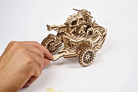 UGEARS Składany Drewniany Model 3D - Scrambler UGR-10 z bocznym wózkiem