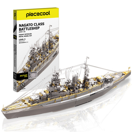 Piececool Puzzle Metalowe Model 3D - Statek Bojowy Nagato