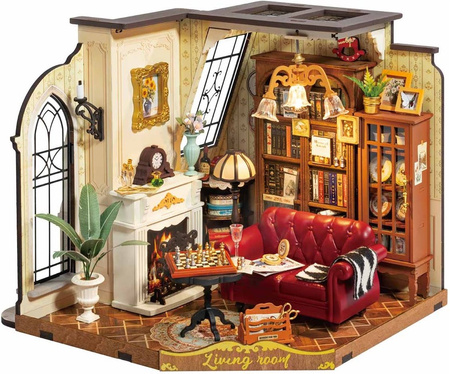 ROBOTIME Składany Drewniany Model Puzzle 3D Pokój Dzienny