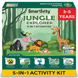 Smartivity Wooden Mechanical 3D Puzzle - Jungle Explorers