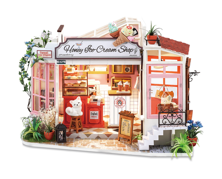 ROBOTIME Folding Wooden LED Model - Ice Cream Shop