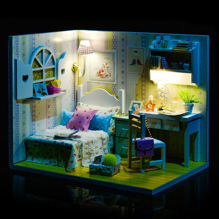 LITTLE STORY Miniature House Kit DIY Wooden LED Model - Barbara's Room