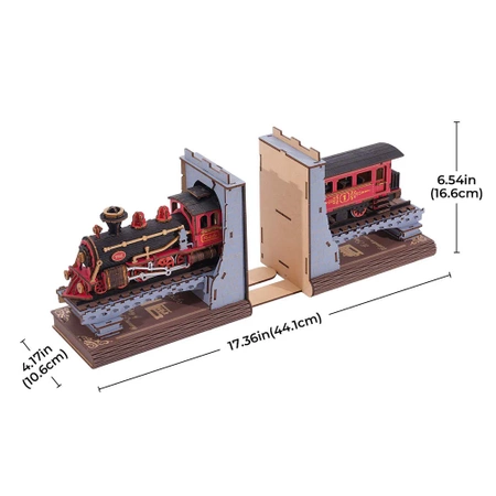 ROBOTIME Składany Drewniany Model 3D LED - Book Nook Pociąg Stulecia