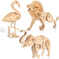 Little Story Drewniane Puzzle Model 3D - Zestaw Safari