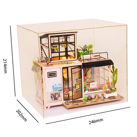 ROBOTIME Folding Wooden LED Model -Music Studio