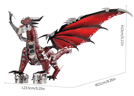 Piececool Puzzle Metalowe Model 3D - Czarny Smok