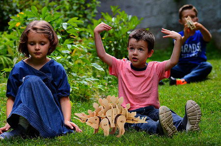 ROBOTIME Wooden 3D Puzzle - Walking Dinosaur