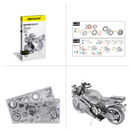 Piececool Puzzle Metalowe Model 3D - Motocykl