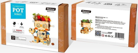 ROBOTIME 3D Wooden Puzzle - Robot Flower Pot