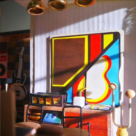 ROBOTIME Folding Wooden LED Model -Music Studio
