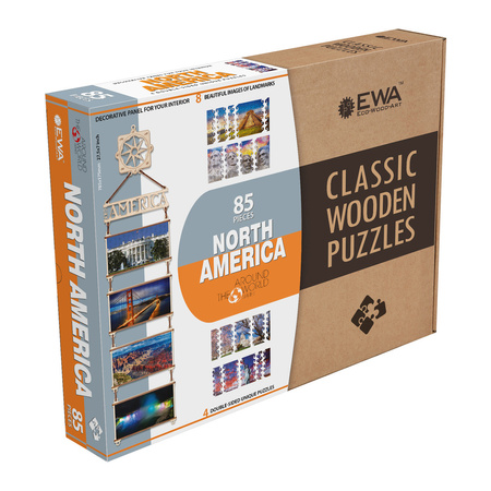 EWA Wooden Double-sided Puzzle - North America