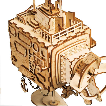 ROBOTIME Drewniane Puzzle 3D - Pozytywka Steampunk Łódź Podwodna