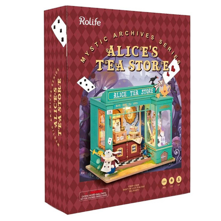 ROBOTIME Foldable Wooden Model 3D Puzzle Alice's Tea Room